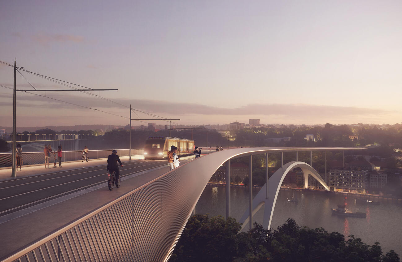 Nova Ponte sobre o rio Douro - metro e pedonal Nova Ponte sobre o rio Douro - metro e pedonal